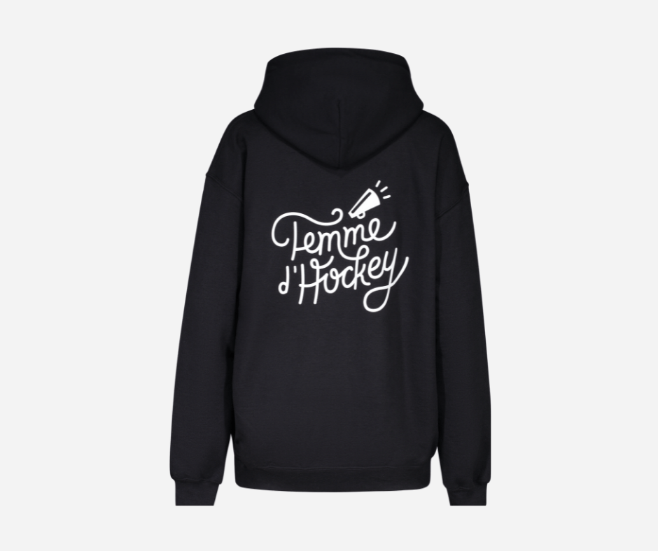 hoodie noir Femme d'Hockey, le hockey derrière