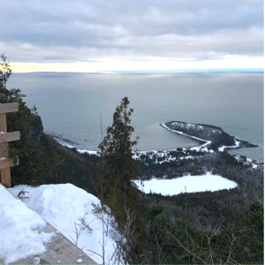 Vue du sommet du Pic Champlain, hiver 2021